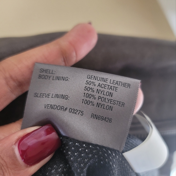 NWOT Wilson's Gray Black Distressed Genuine Leather Jacket Coat Size XXL - Picture 9 of 16